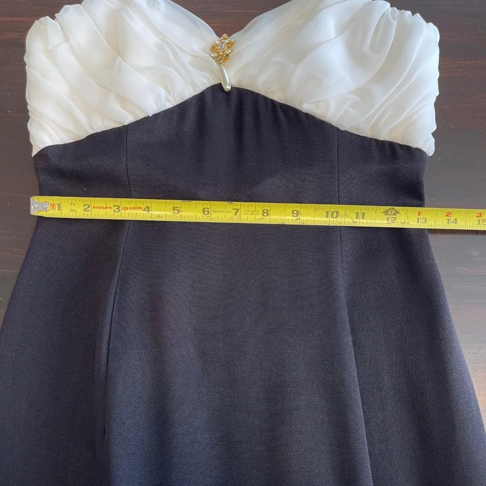 VTG 90s Scott McClintock Black White Formal Evening Gown Maxi Dress‎ Size 6 Prom - Picture 8 of 8